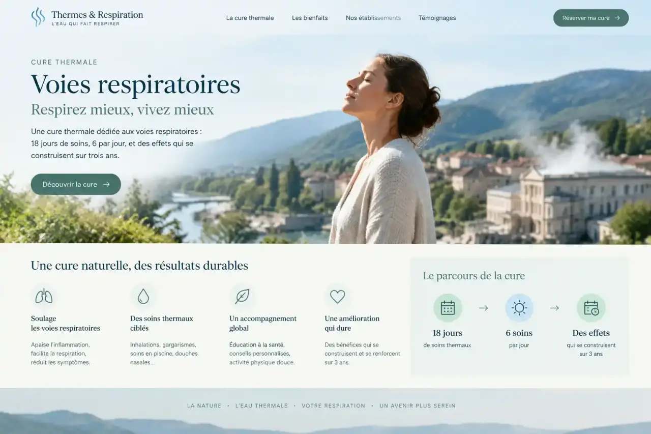 Cure thermale voies respiratoires : 18 jours de soins, 6 par jour, et des effets qui se construisent sur trois ans