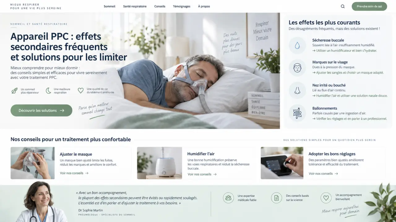 Appareil PPC : effets secondaires fréquents et solutions pour les limiter