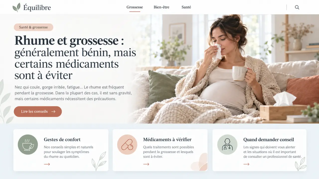 Rhume et grossesse : généralement bénin, mais certains médicaments sont à éviter