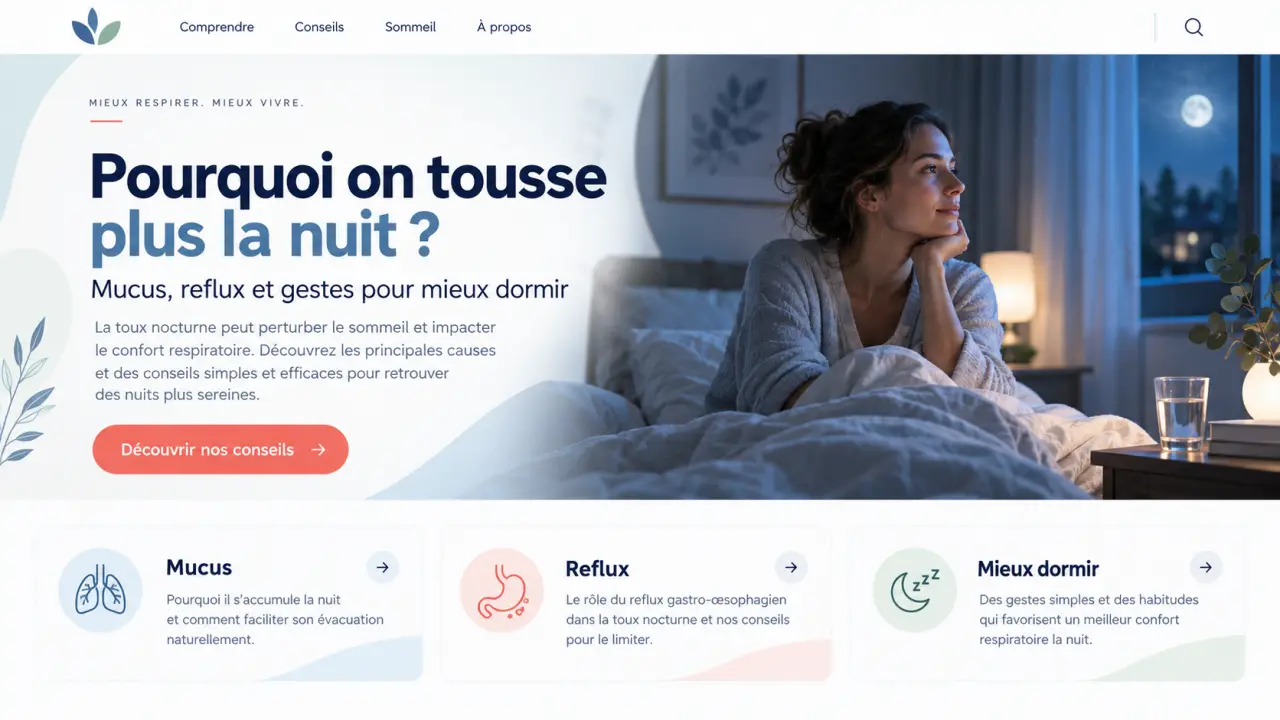 Pourquoi on tousse plus la nuit ? Mucus, reflux et gestes pour mieux dormir
