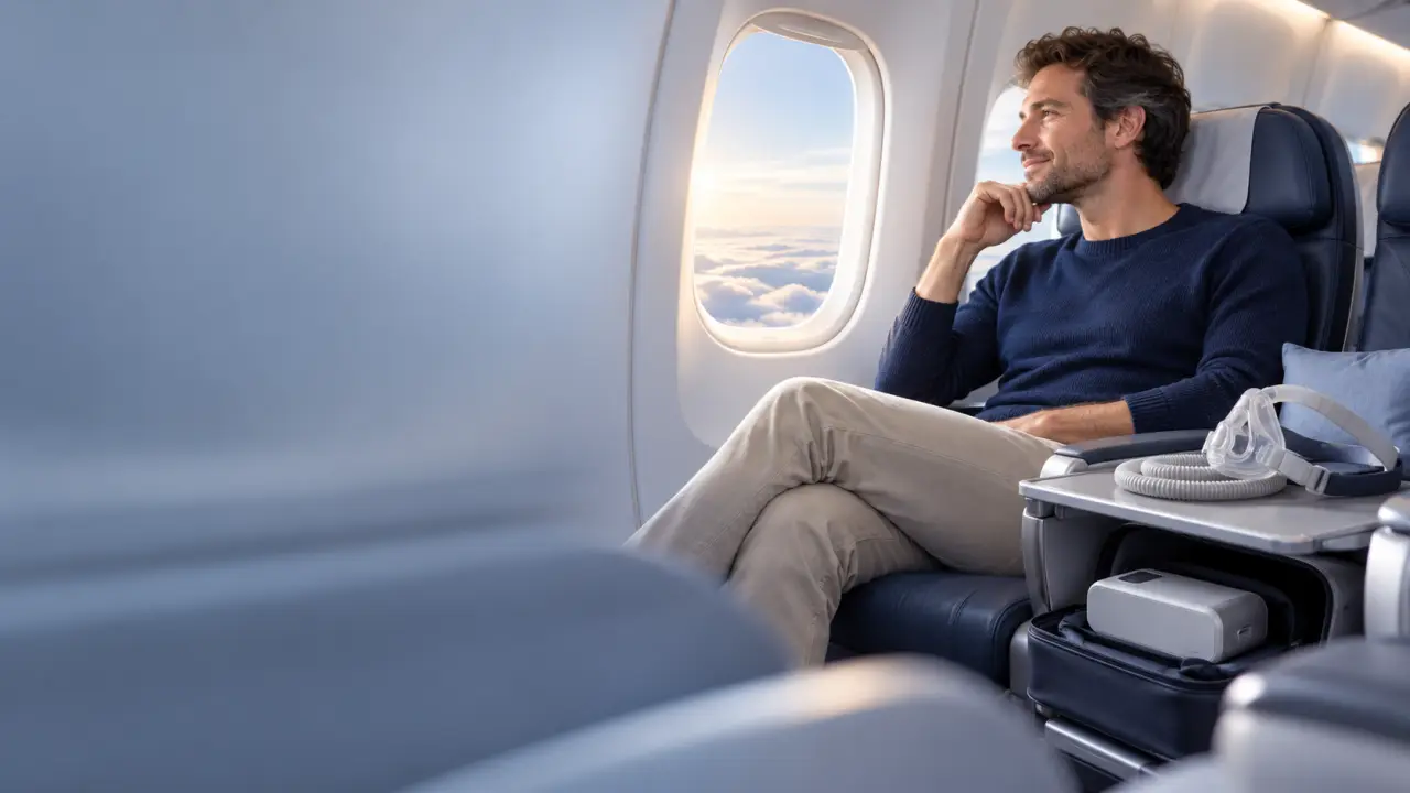 Appareil d’apnée du sommeil en avion : autorisé en cabine, mais pas toujours utilisable en vol