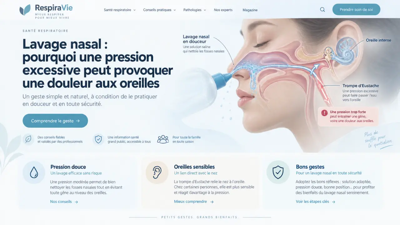 Lavage nasal : pourquoi une pression excessive peut provoquer une douleur aux oreilles