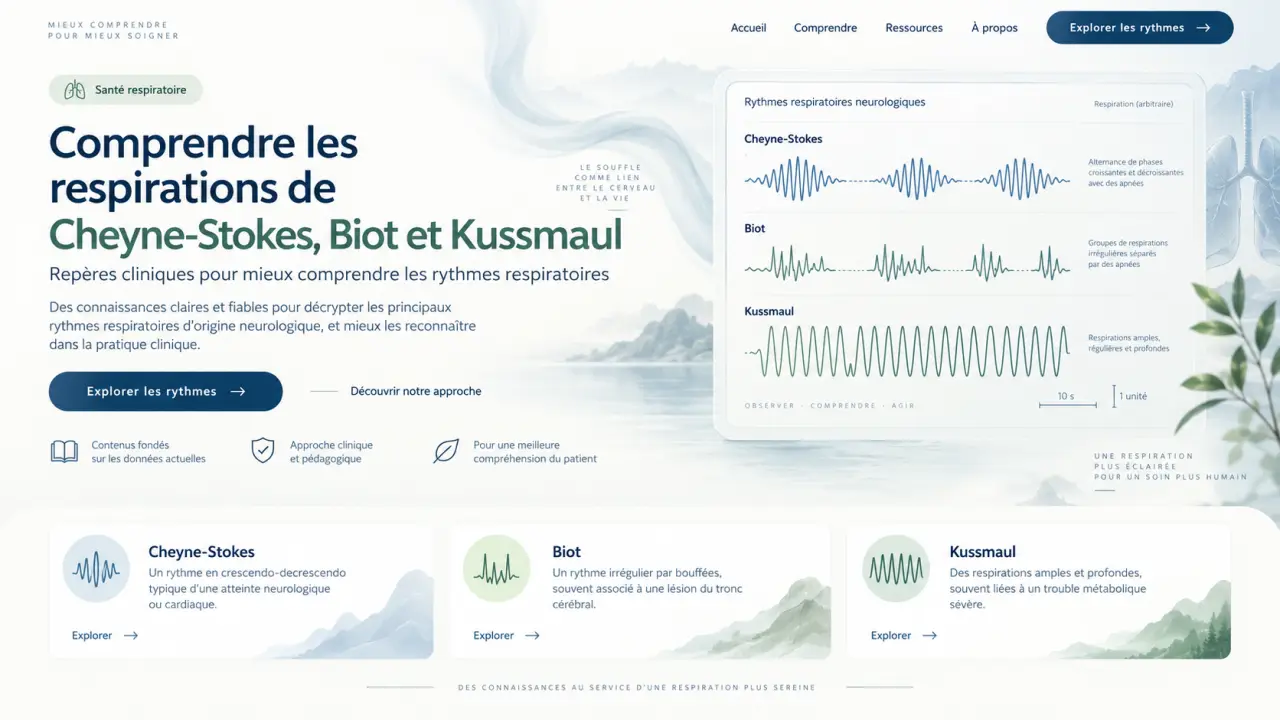 Respiration neurologique : comprendre Cheyne-Stokes, Biot et Kussmaul