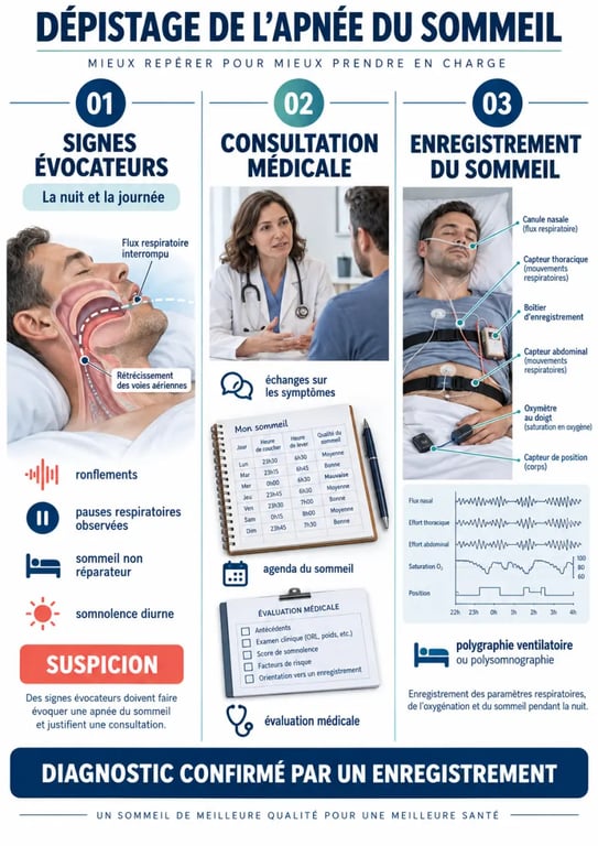 Comment savoir si on fait de l'apnée du sommeil : étapes du dépistage et du diagnostic