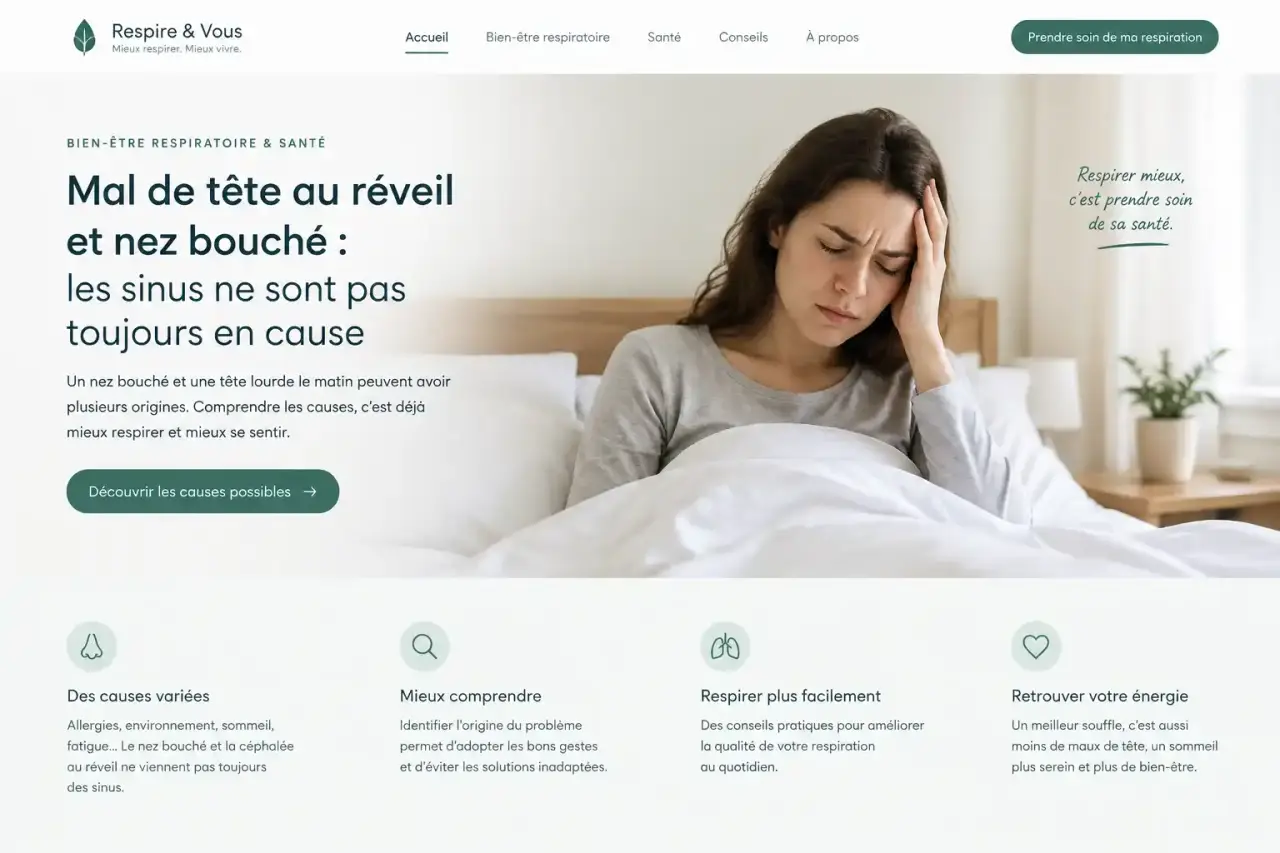 Mal de tête au réveil et nez bouché : les sinus ne sont pas toujours en cause