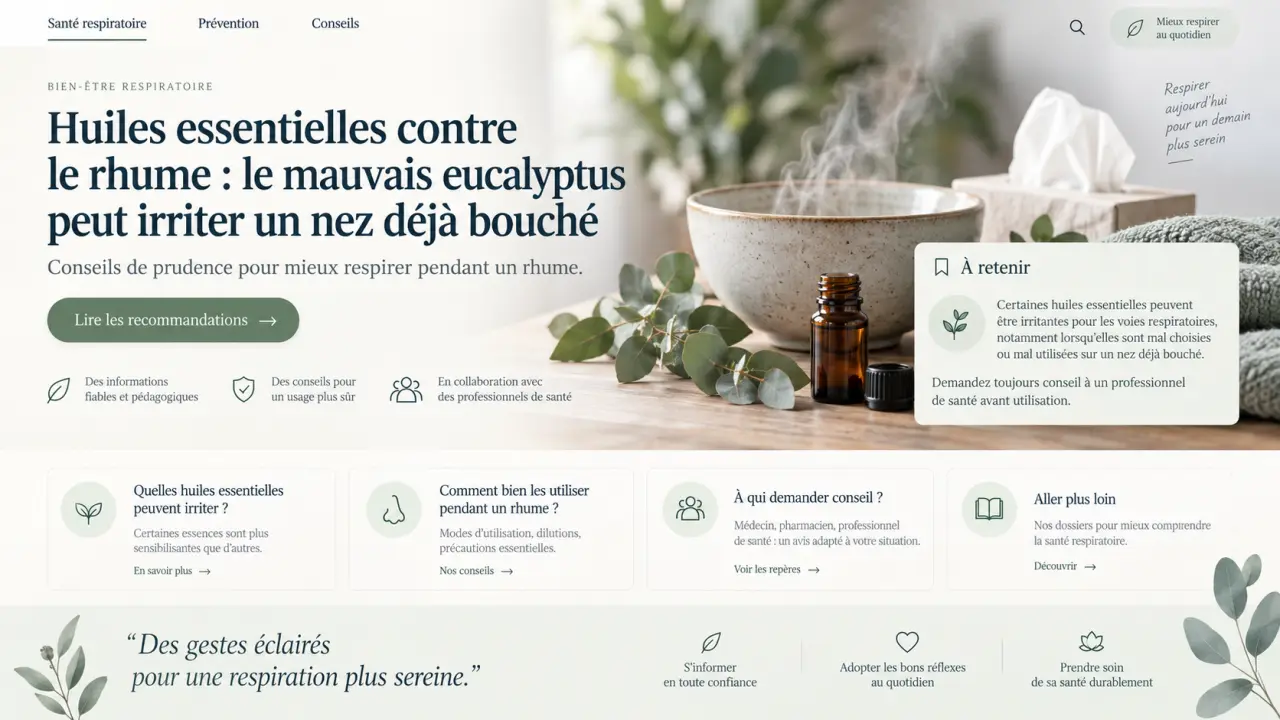 Huiles essentielles contre le rhume : le mauvais eucalyptus peut irriter un nez déjà bouché