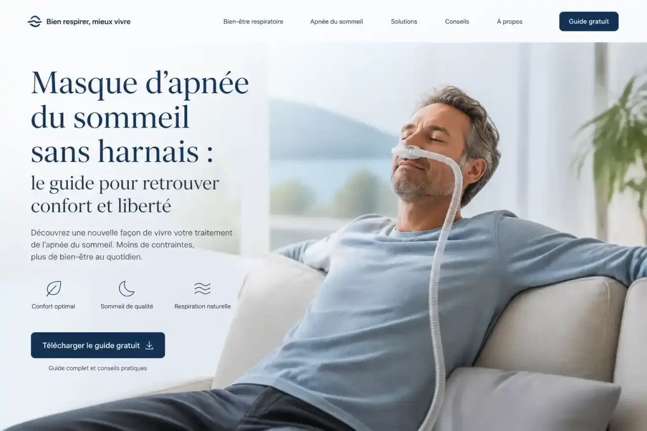 Masque d'apnée du sommeil sans harnais : le guide pour retrouver confort et liberté