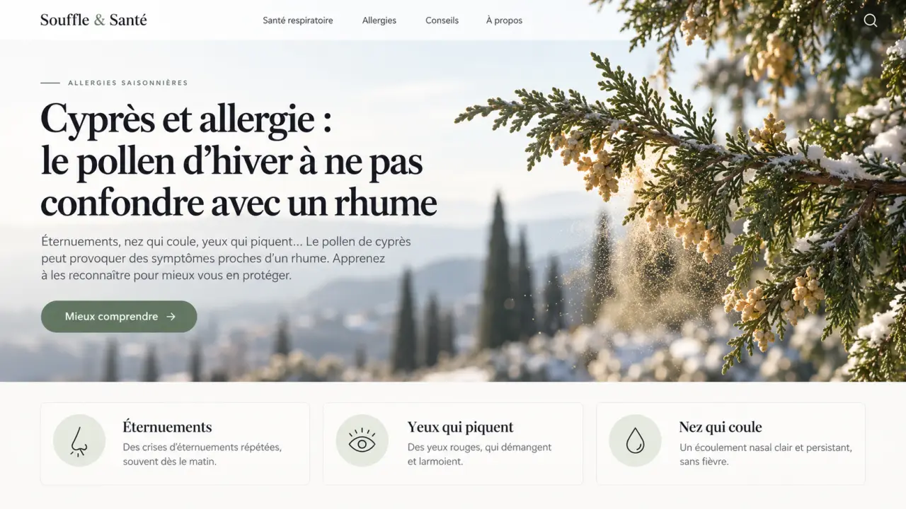 Cyprès et allergie : le pollen d’hiver à ne pas confondre avec un rhume