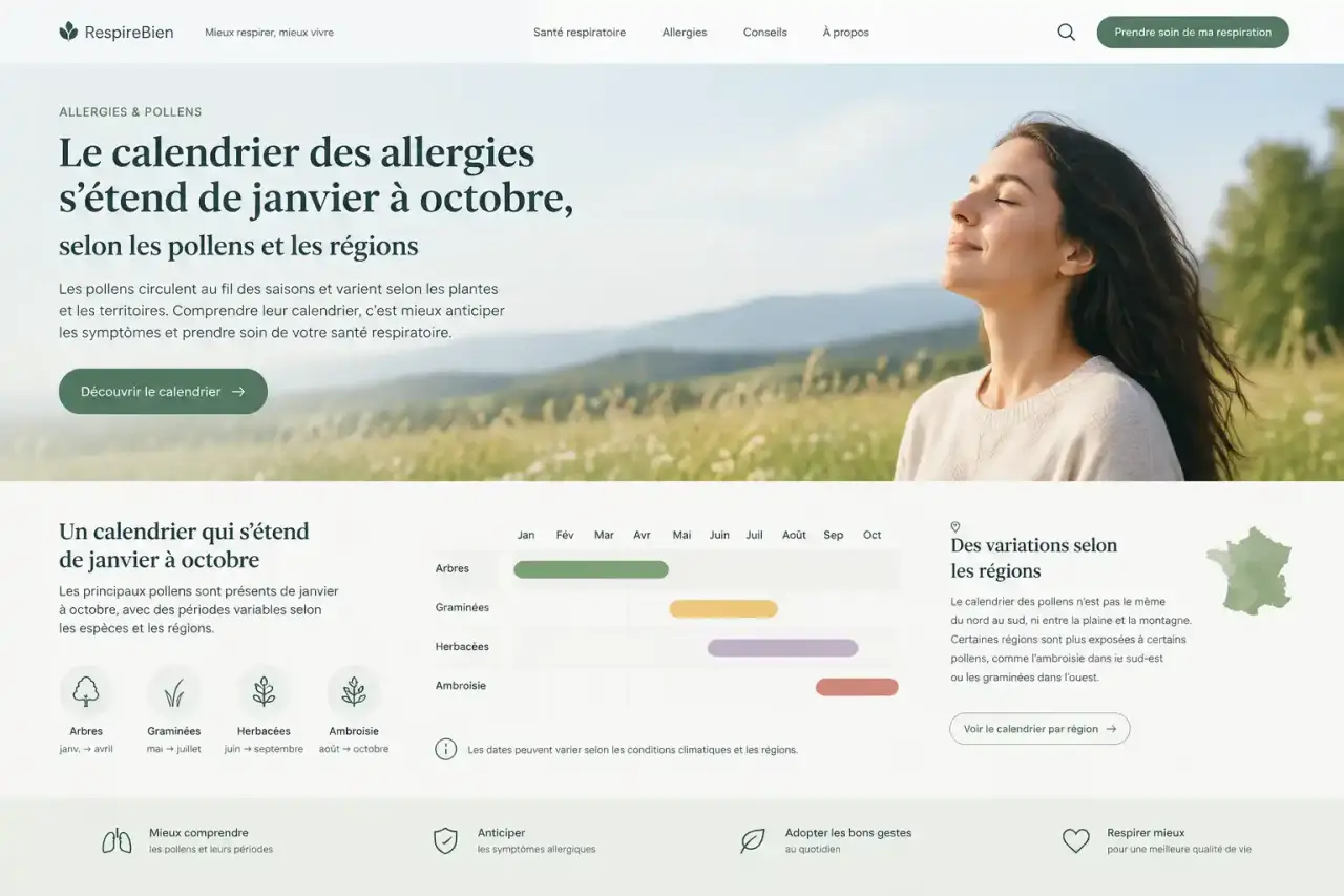 Le calendrier des allergies s’étend de janvier à octobre, selon les pollens et les régions